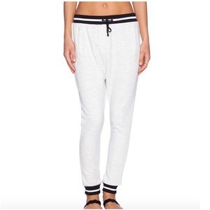 tulip track pant, navy and grey